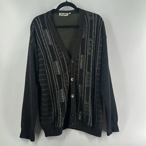 Vintage cardigan 3D knit sweater made in Italy sz Lg